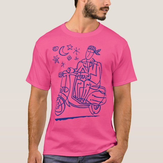 Blue Scooter by Tim Davies T Shirt (Framsida)