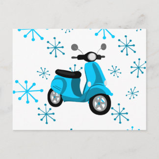 Blue Scooter Vykort