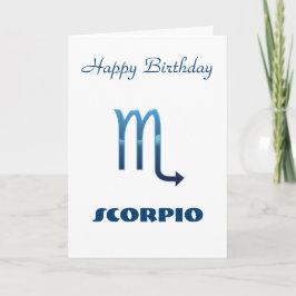 Blue Scorpio Zodiac Sign Birthday Card Kort