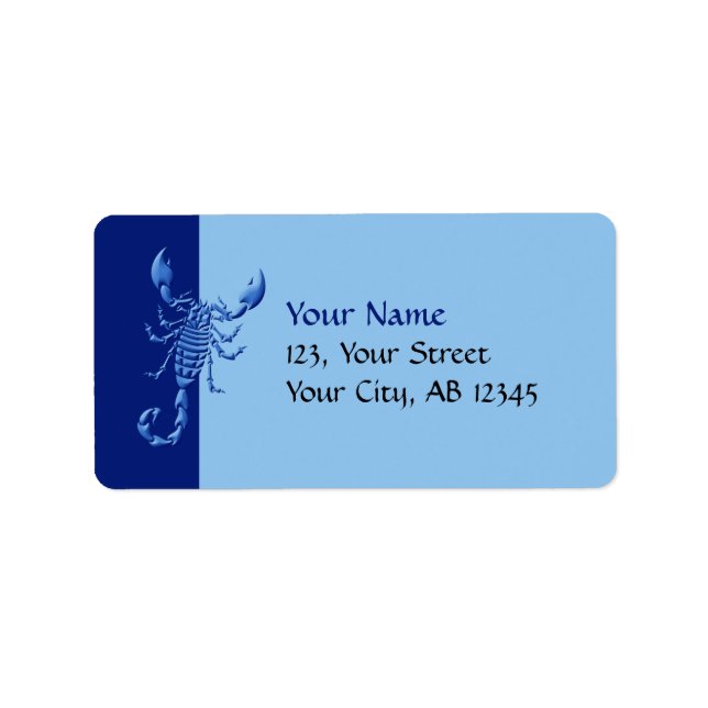 Blue Scorpion Adressetikett (Framsidan)