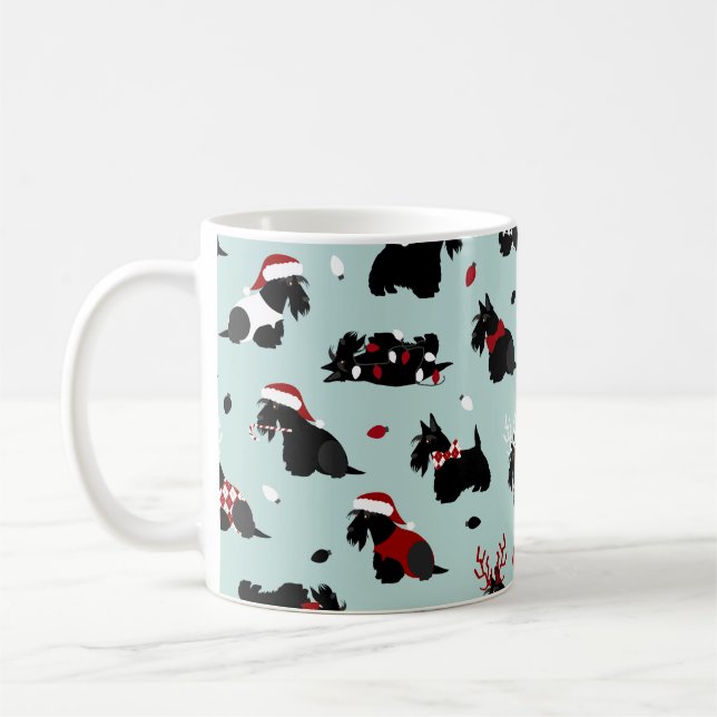 Blue - Scottish Terrier Blue Kaffemugg (Vänster)