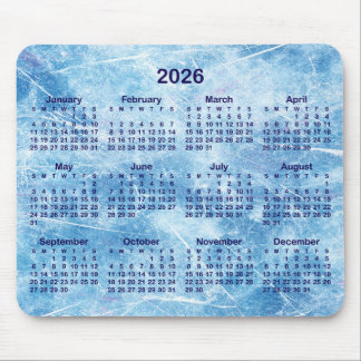 Blue Scratched Ice 2026 Calendar Musmatta