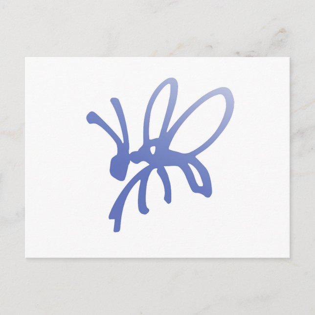 Blue Scribble Kryp Vykort (Framsida)