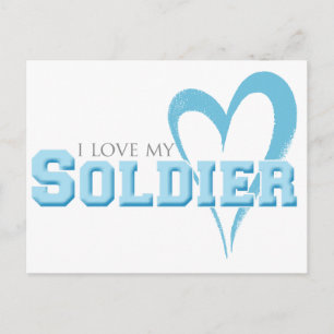 Blue Scribged Heart - I Kärlek Min soldat Vykort