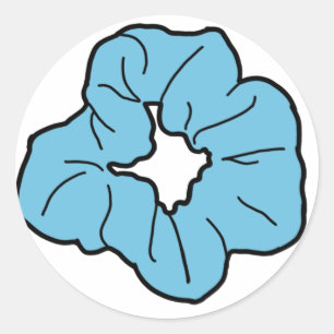 Blue Scrunchie Sticker Runt Klistermärke