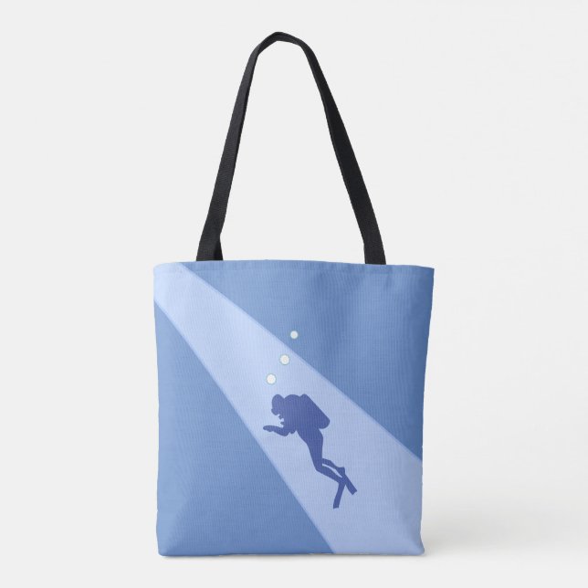Blue Scuba Diver Tygkasse (Baksida)