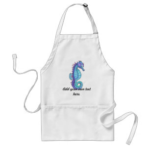 Blue Sea Horse Apron Förkläde