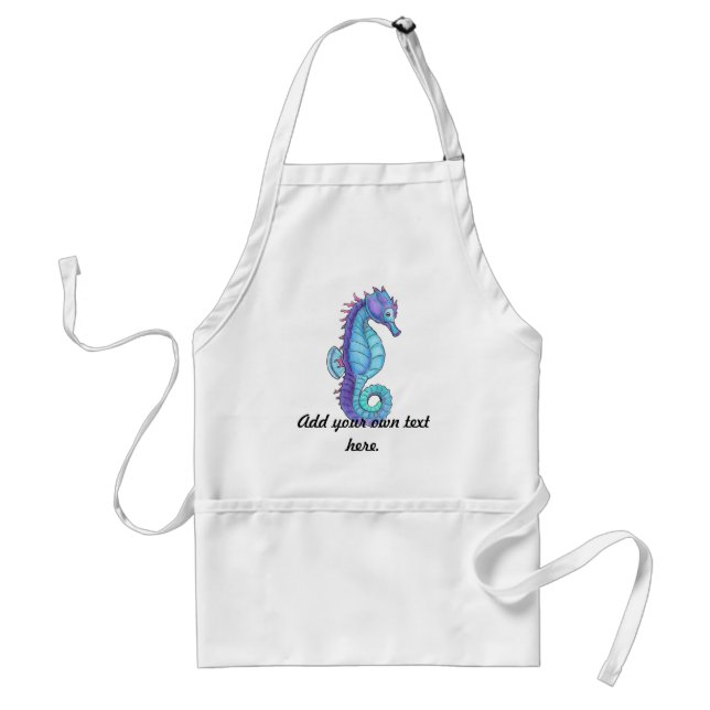 Blue Sea Horse Apron Förkläde (Framsidan)