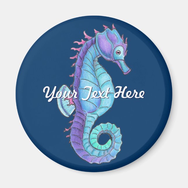 Blue Sea Horse Magnet (Framsidan)
