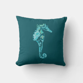 Blue Seahorse Blue Cushion Kudde
