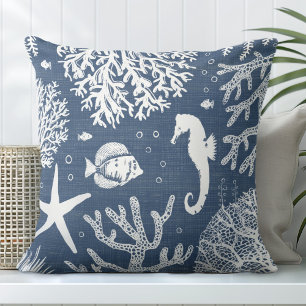 Blue Seahorse Dekorativ kudde