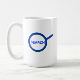 Blue Search Magnifying Glass Kaffemugg