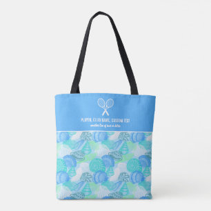 Blue Seashell Beach Print Anpassningsbar Tennis Ra Tygkasse