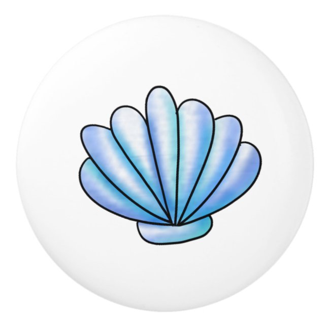 Blue Seashell Coastal Beach House Knopp (Framsidan)