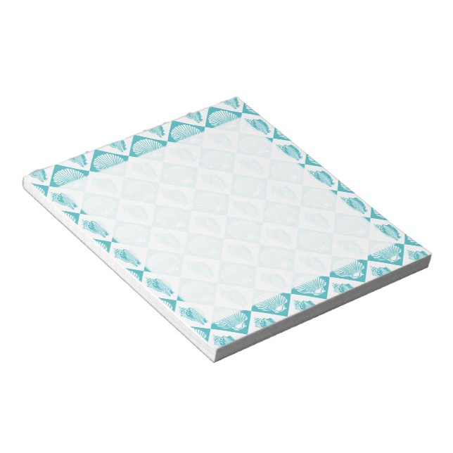 Blue Seashell Diamond Nautical Beach Anteckningsblock (Vinklad)