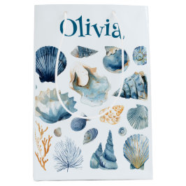 Blue Seashell Gift Bag | Custom Name