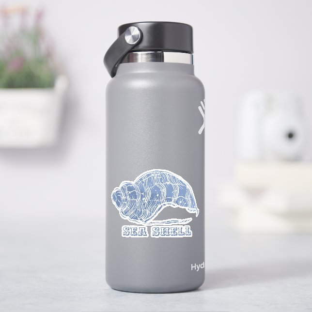 Blue Seashell Klistermärken (HydroFlask)
