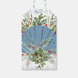 Blue Seashell Kustjul Presentetikett