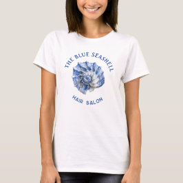 Blue Seashell Logotyp Beauty Salon T-Shirt