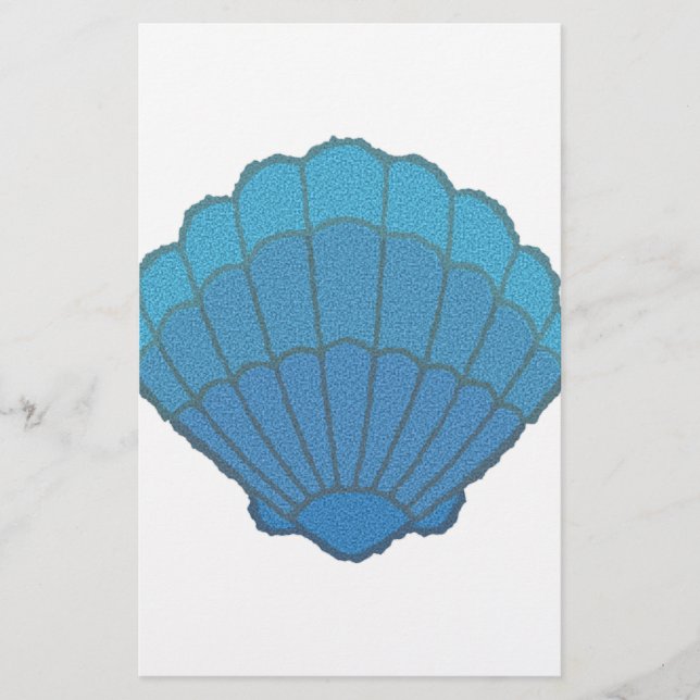 Blue Seashell Mosaic Brevpapper (Framsida)