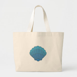 Blue Seashell Mosaic Jumbo Tygkasse