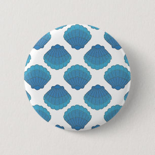 Blue Seashell Mosaic Mönster Knapp