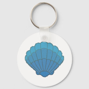 Blue Seashell Mosaic Nyckelring