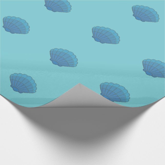 Blue Seashell Mosaic Presentpapper (Hörn)