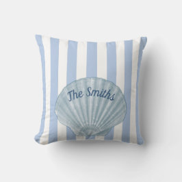 Blue Seashell & Rand Kudde