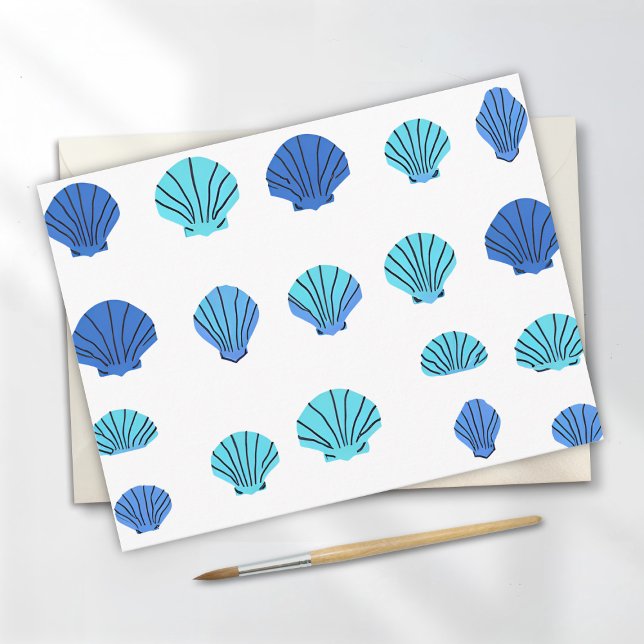 Blue Seashell Vykort (Skapare uppladdad)