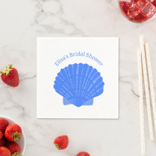Blue Seashells CUSTOM Bridal Shower Party Party Pappersservett