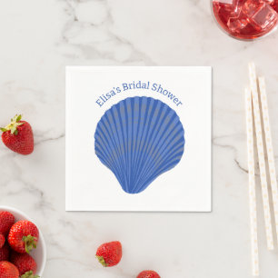 Blue Seashells CUSTOM Bridal Shower Party Party Pappersservett