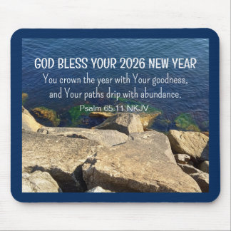 Blue Seashore God Bless New Year 2026 Bible Verse Musmatta
