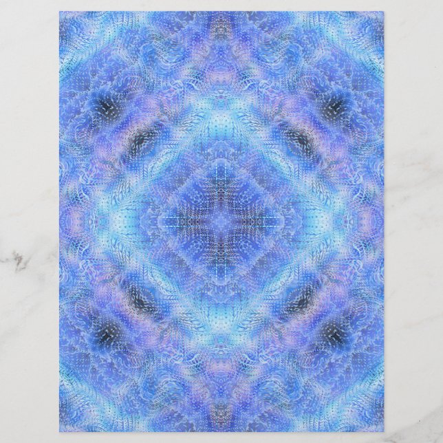 Blue Serene Gardens Bulk Scrapbook Paper Pages Reklamblad (Framsidan)