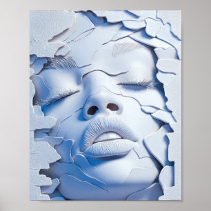 Blue Serenity Flickan i sprickiga lager Poster