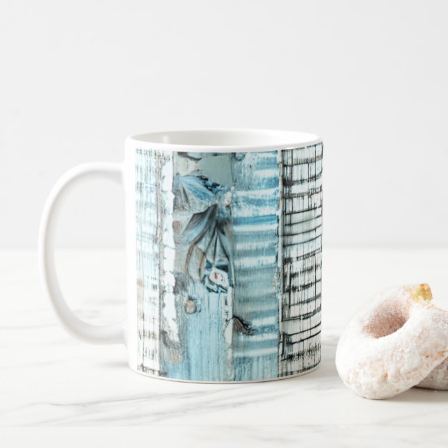 Blue Shabby chic Rand Kaffemugg (Med munk)