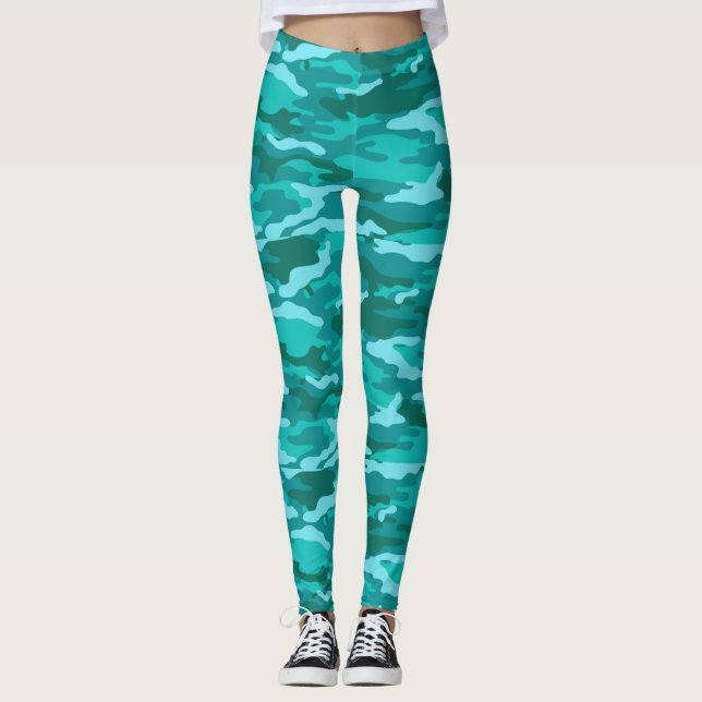 Blue Shades Camo Leggings (Framsida)