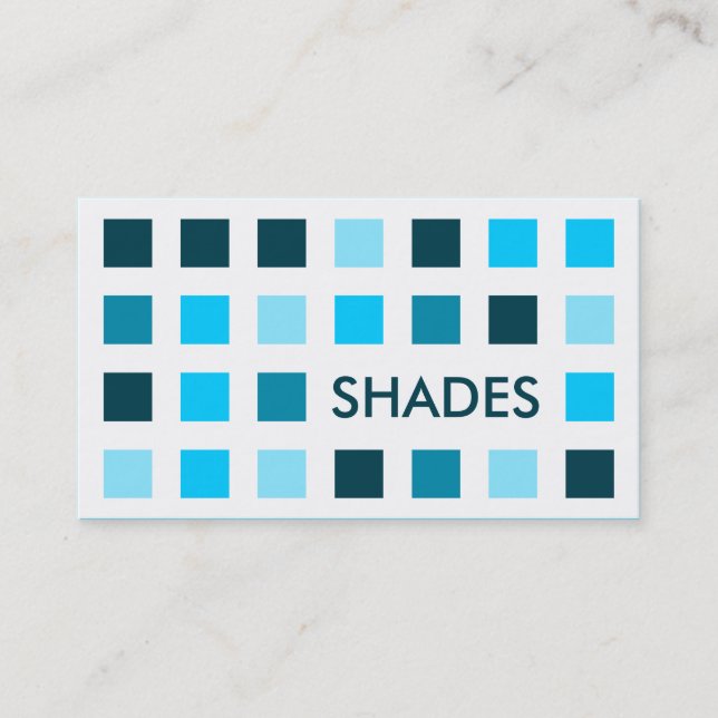 BLUE SHADES (modets kvadrater) Visitkort (Framsida)