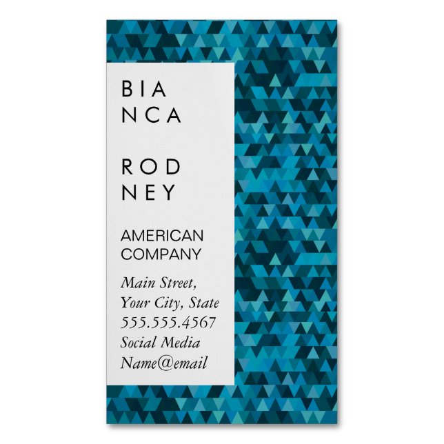 Blue Shapes Corporate Magnetiska Visitkort (Framsida vertikal)