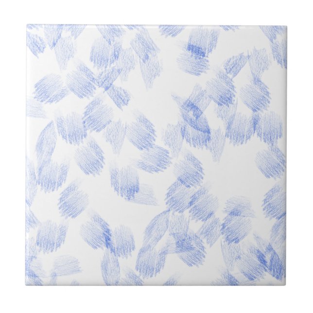 Blue Shapes Pattern Ceramic Tile Kakelplatta (Framsidan)