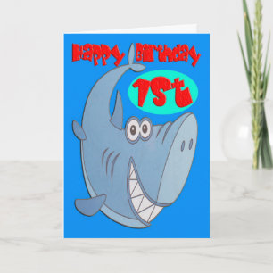 Blue Shark Första födelsedag Kort