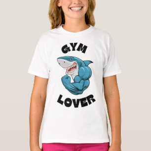 Blue Shark Gym Lover – Fitness med Kraft 2025 T Shirt