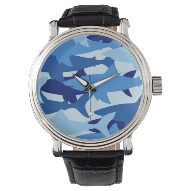 Blue Shark Mönster Armbandsur (Framsida)