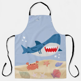Blue Shark Ocean Theme Förkläde – Sött Marinliv Co
