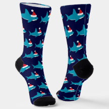 Blue Shark Santa Hat jul