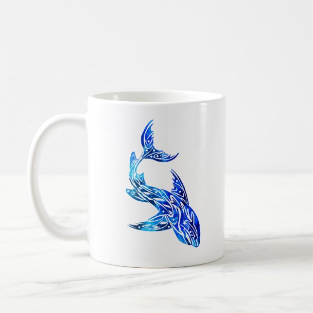Blue Shark Tattoo Kaffemugg (Vänster)