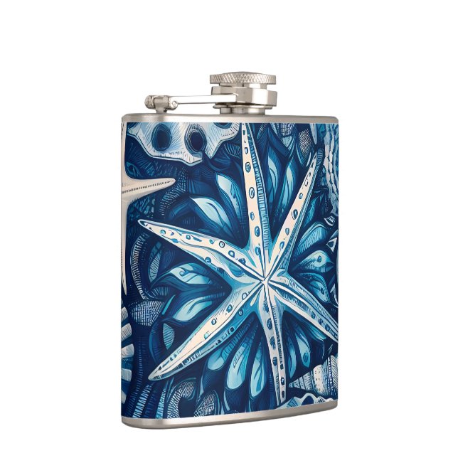 Blue Shells Beach Batik Starfish Nautical Theme Fickplunta (Höger)