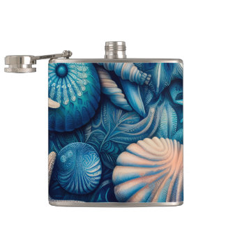 Blue Shells Beach Batik Starfish Sand Dollar Fickplunta