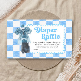Blue She's Ready to Pop Baby Shower Diaper Raffle Tilläggskort