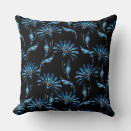 Blue Shimmer-Blommigt Kudde